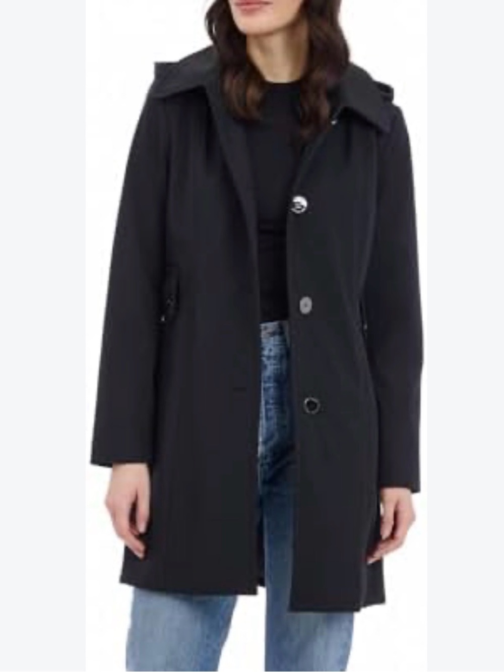 Classic Black Women's Single-Breasted long Coat new